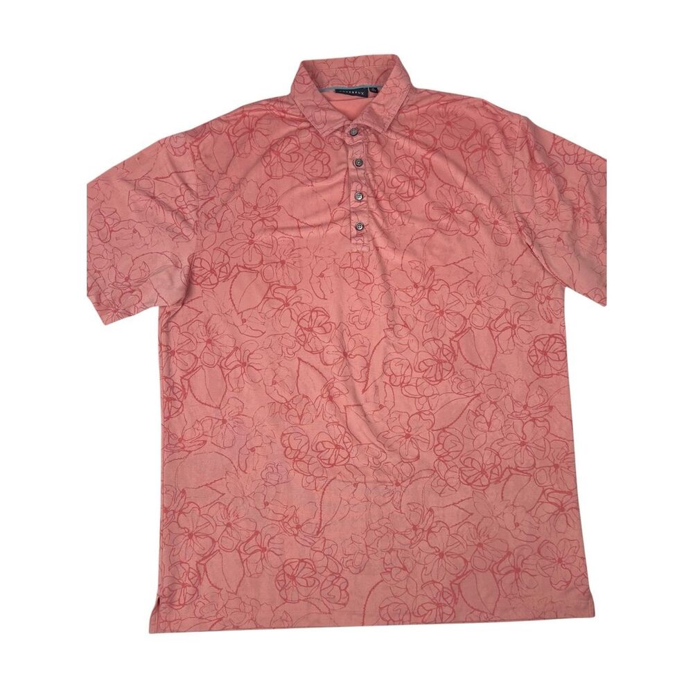 Devereux Polo Shirt Mens Kapalua XL Floral Hawaiian All Over Tech Golf Collared